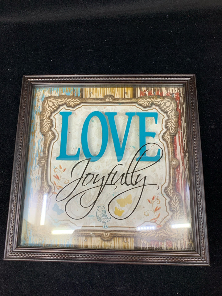 "LOVE JOYFULLY" WALL HANGING.