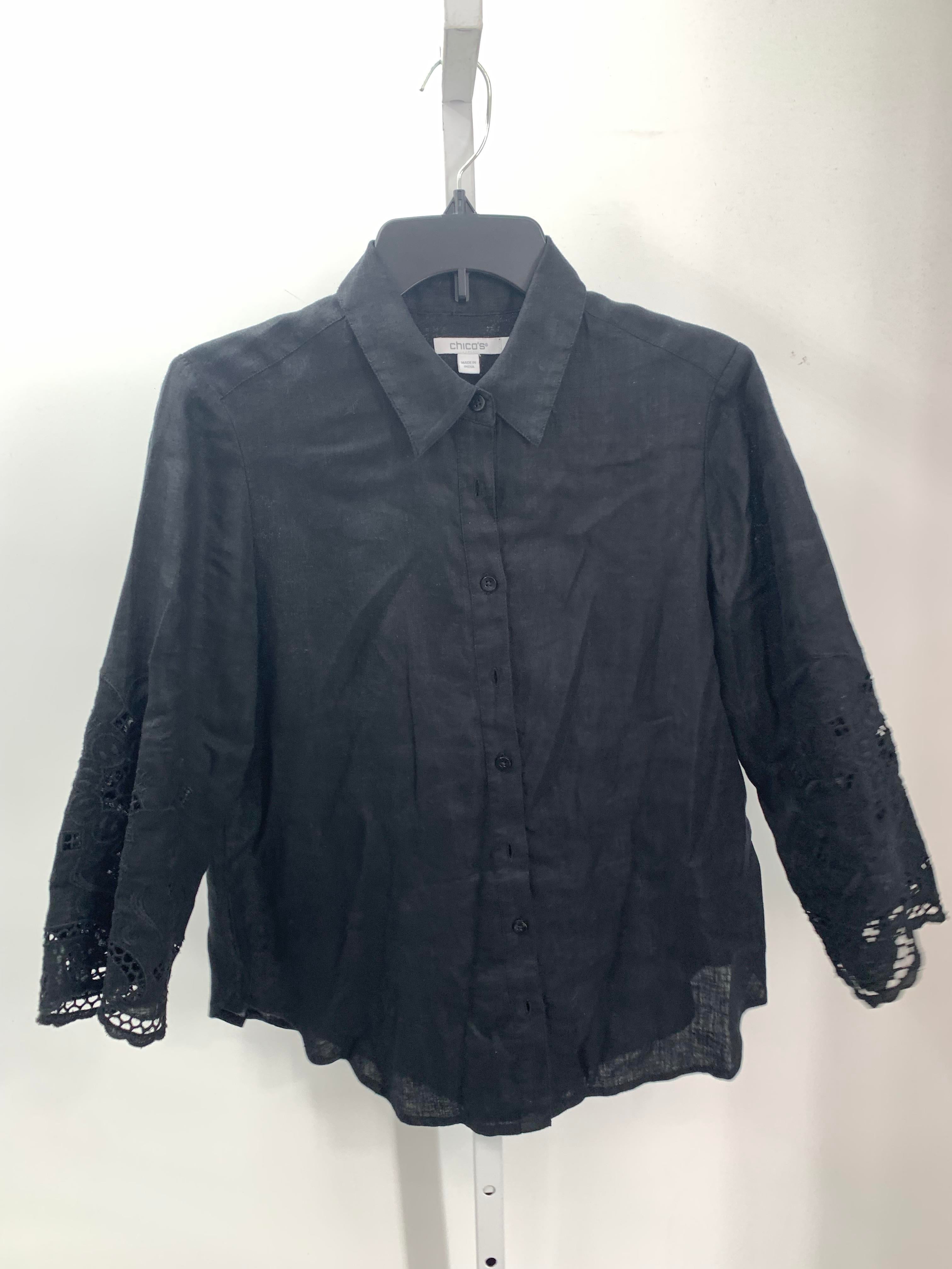 Chico's Size 4 Misses 3/4 Sleeve Shirt