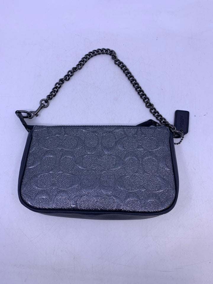 Coach Signature Chain Strap Purse Charcoal/Black Antique Nickel