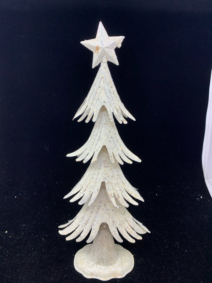 METAL WHITE GLITTER TREE.