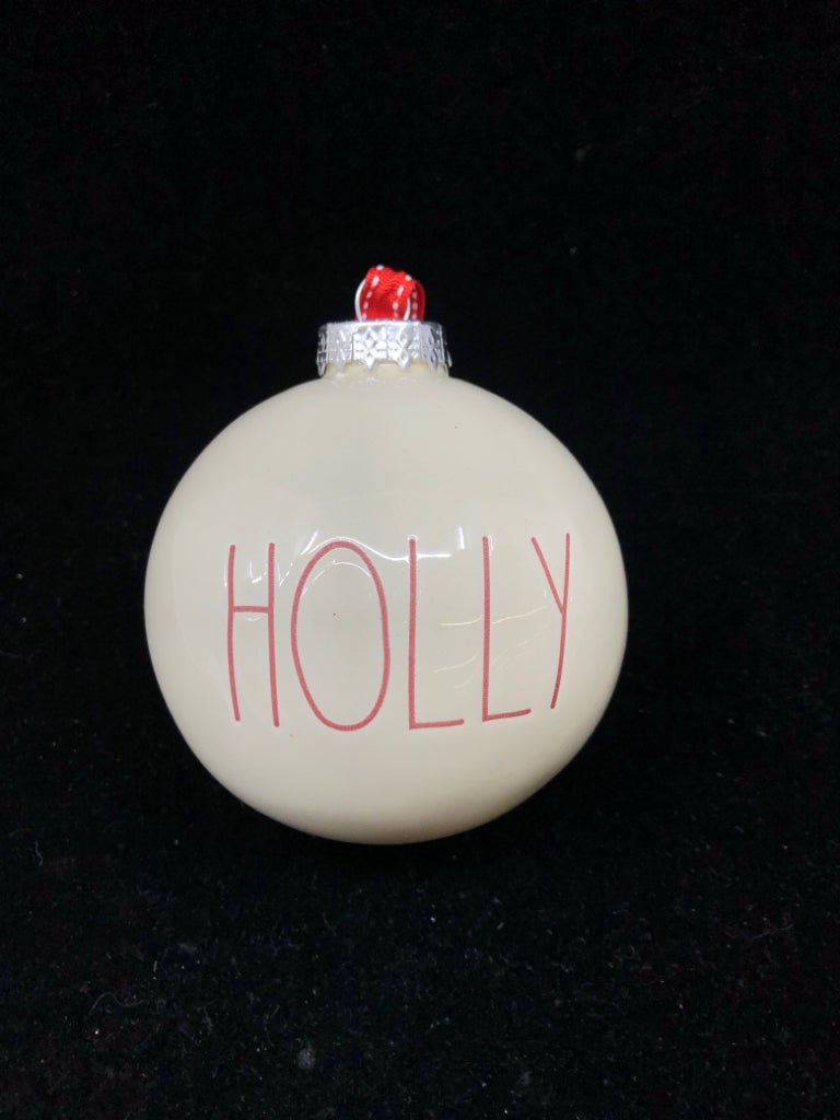 RAE DUNN "HOLLY" ORNAMENT.