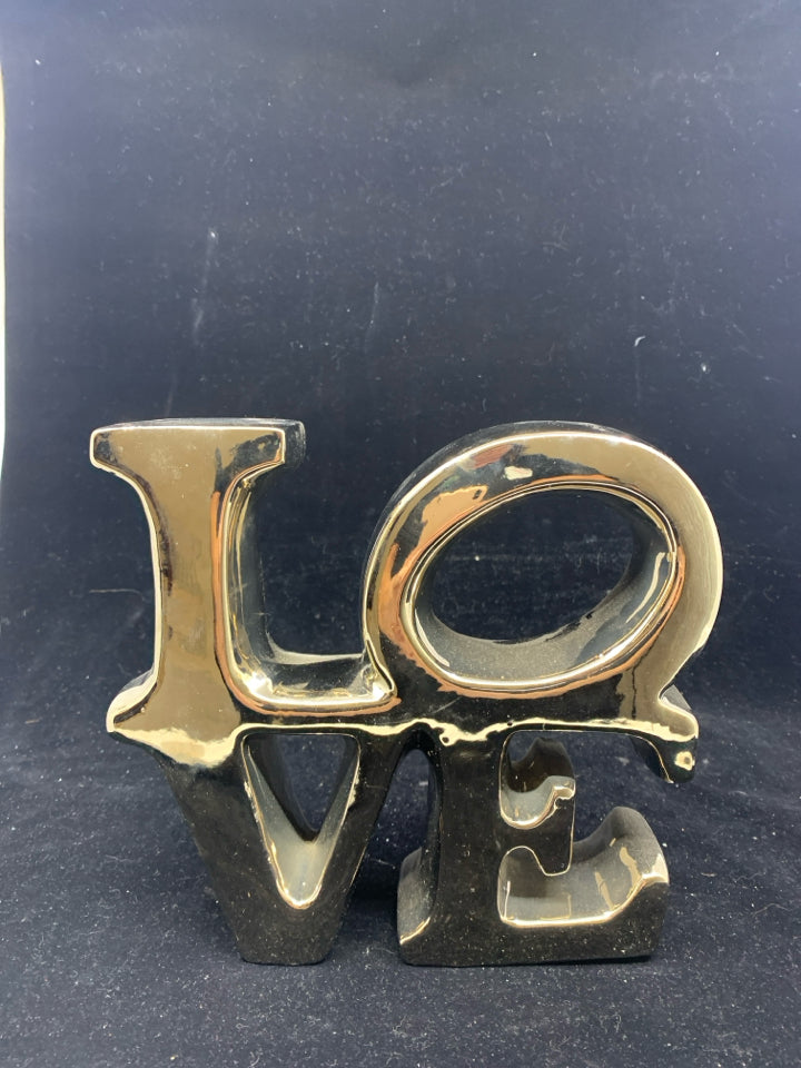 SILVER CERAMIC LOVE DECOR.