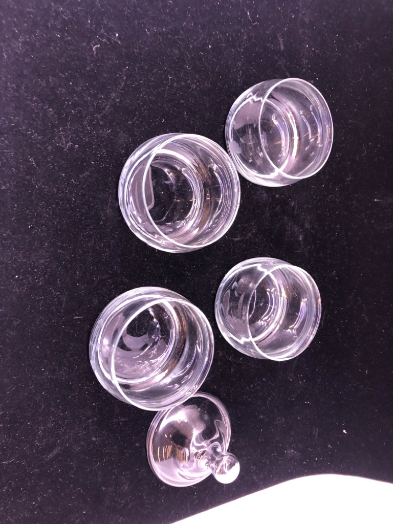 5 PC CLEAR GLASS STACK SET-PRINCESS HOUSE.