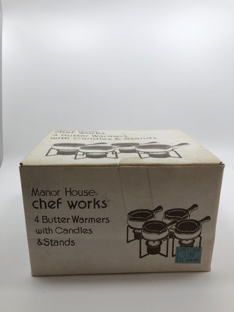 4PC BUTTER WARMERS ON STANDS- IN BOX