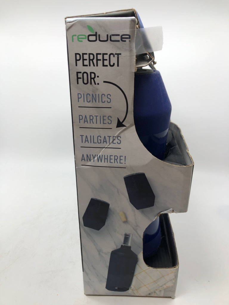 NIP BLUE WINE COOLER SET.