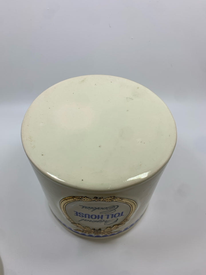 WHITE TOLL HOUSE COOKIE JAR.