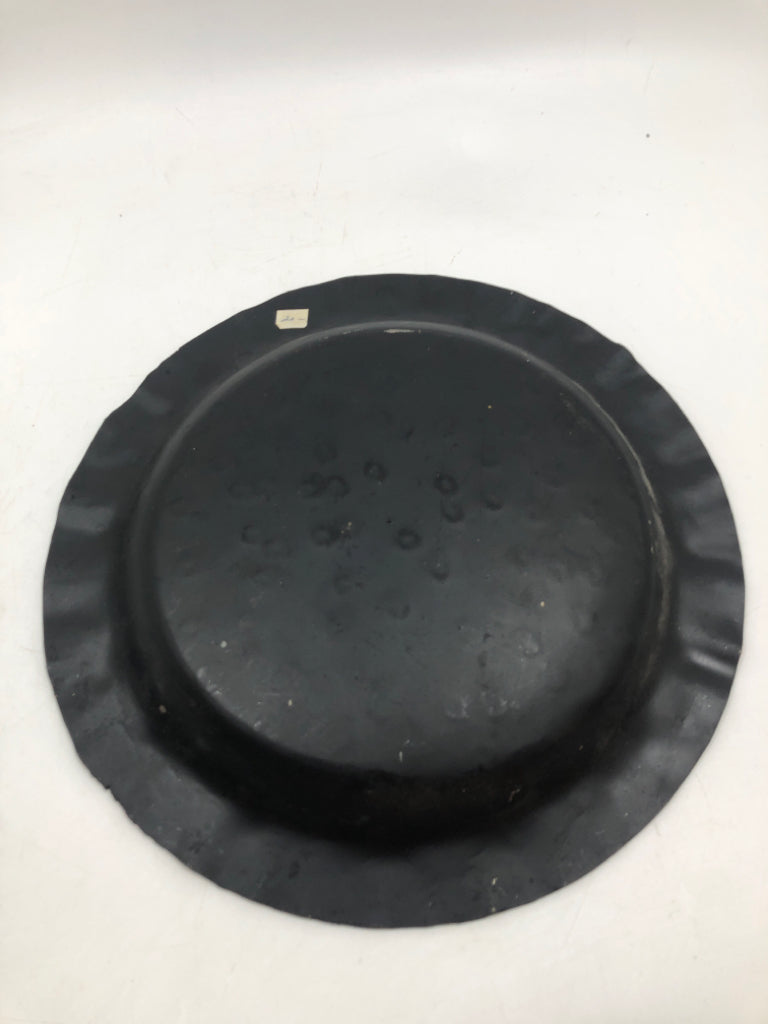 PRIMITIVE METAL PIE PLATE.