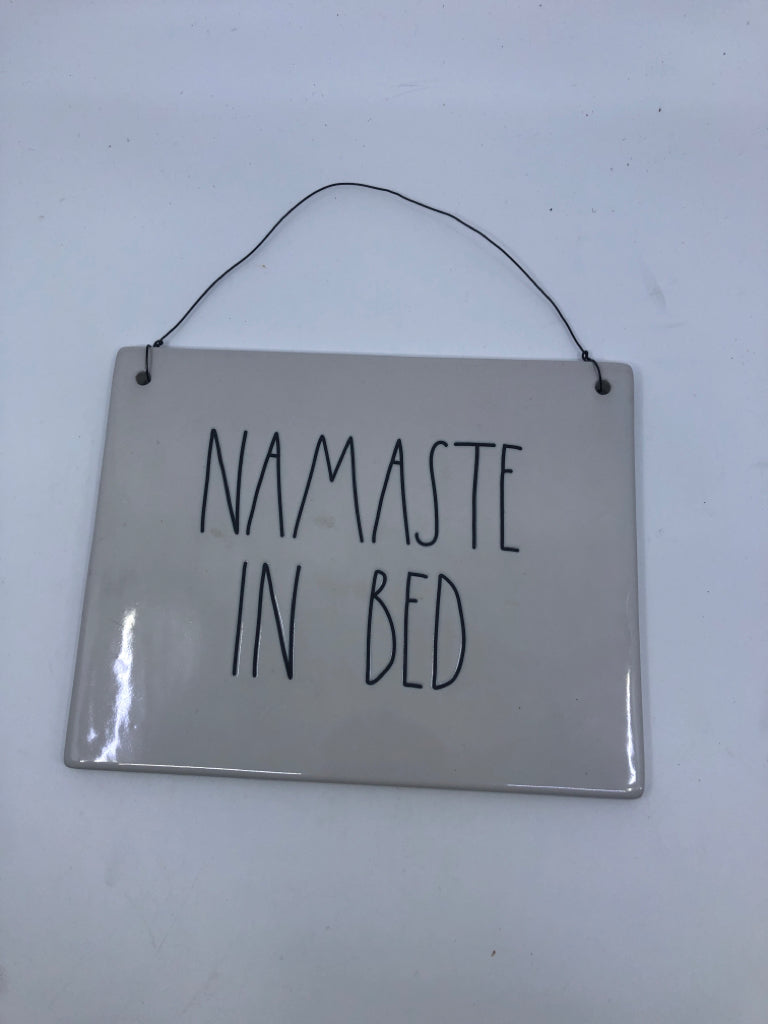 RAE DUNN "NAMASTE IN BED" WALL ART.