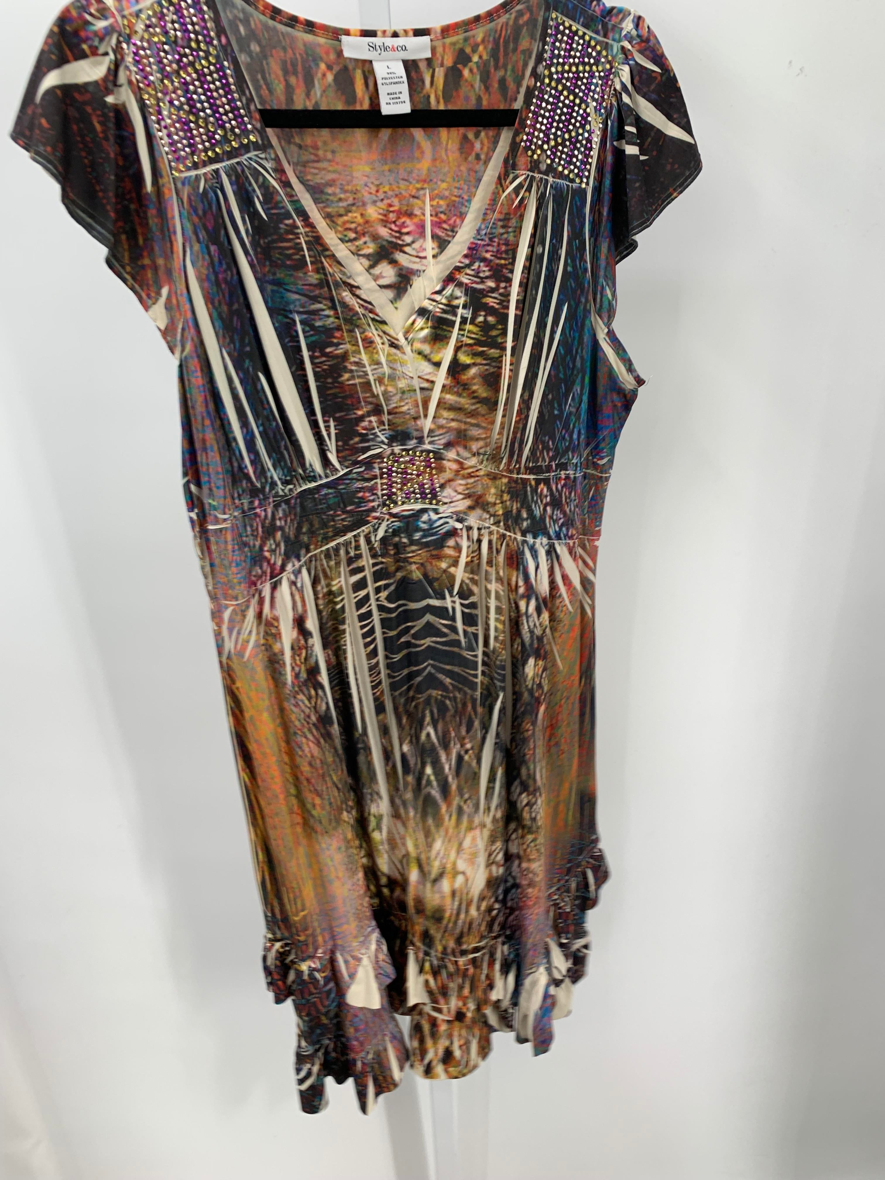 Style & Co. Size Large Misses Short Sleeve Dress