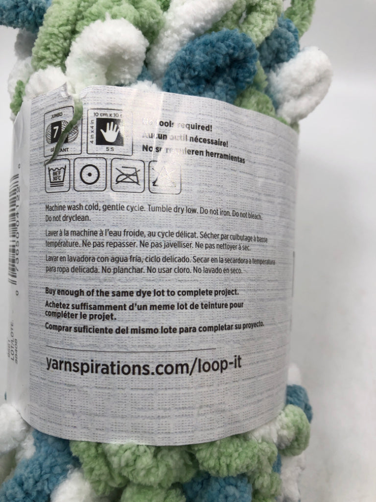 NIP LOOP-IT GREEN/BLUE YARN.