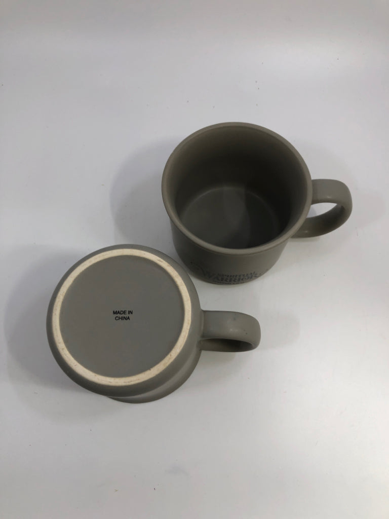 2 SPIRITUAL WARRIOR GREY MUGS.