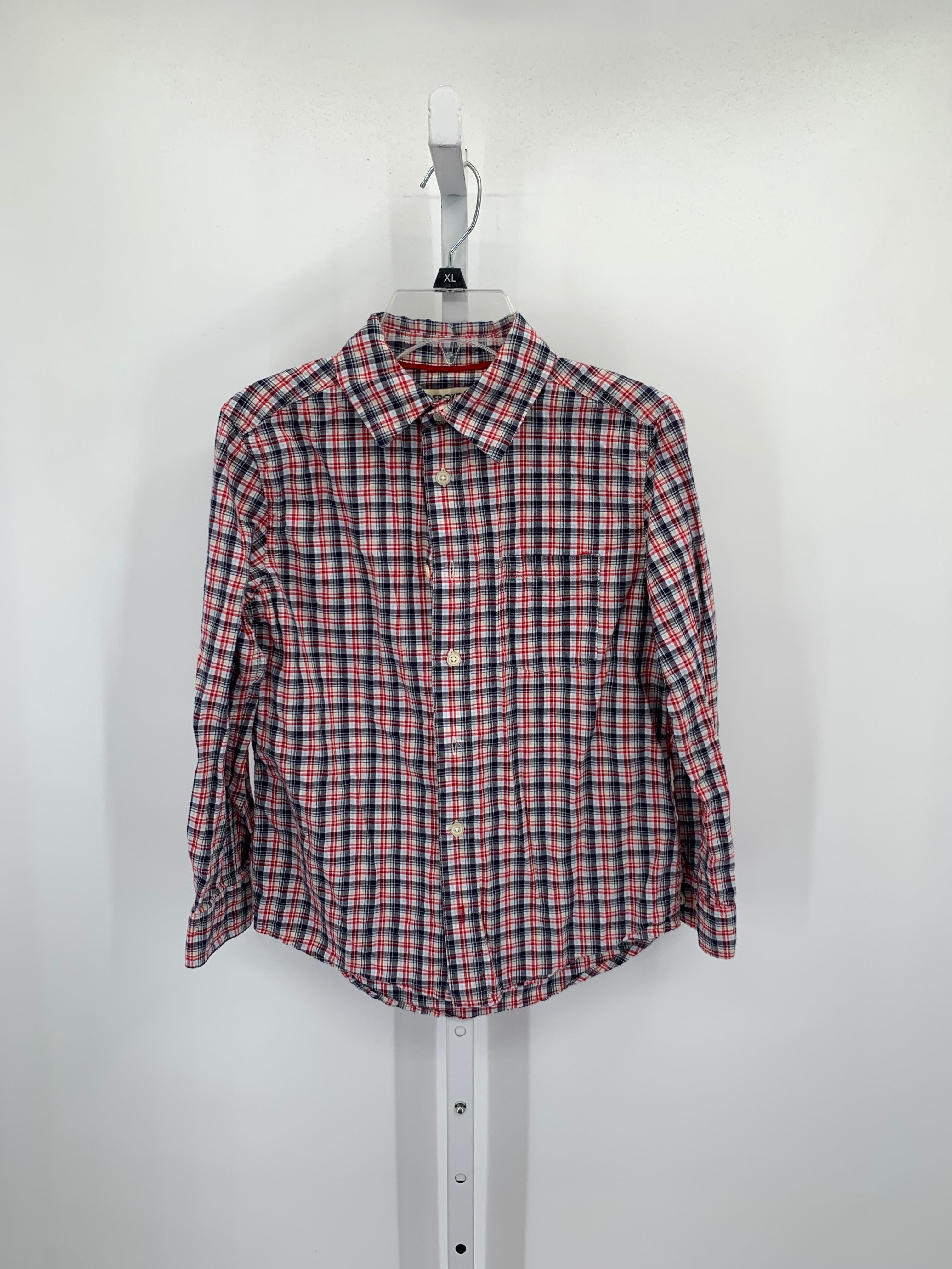 RED WHITE PLAID BUTTON DOWN