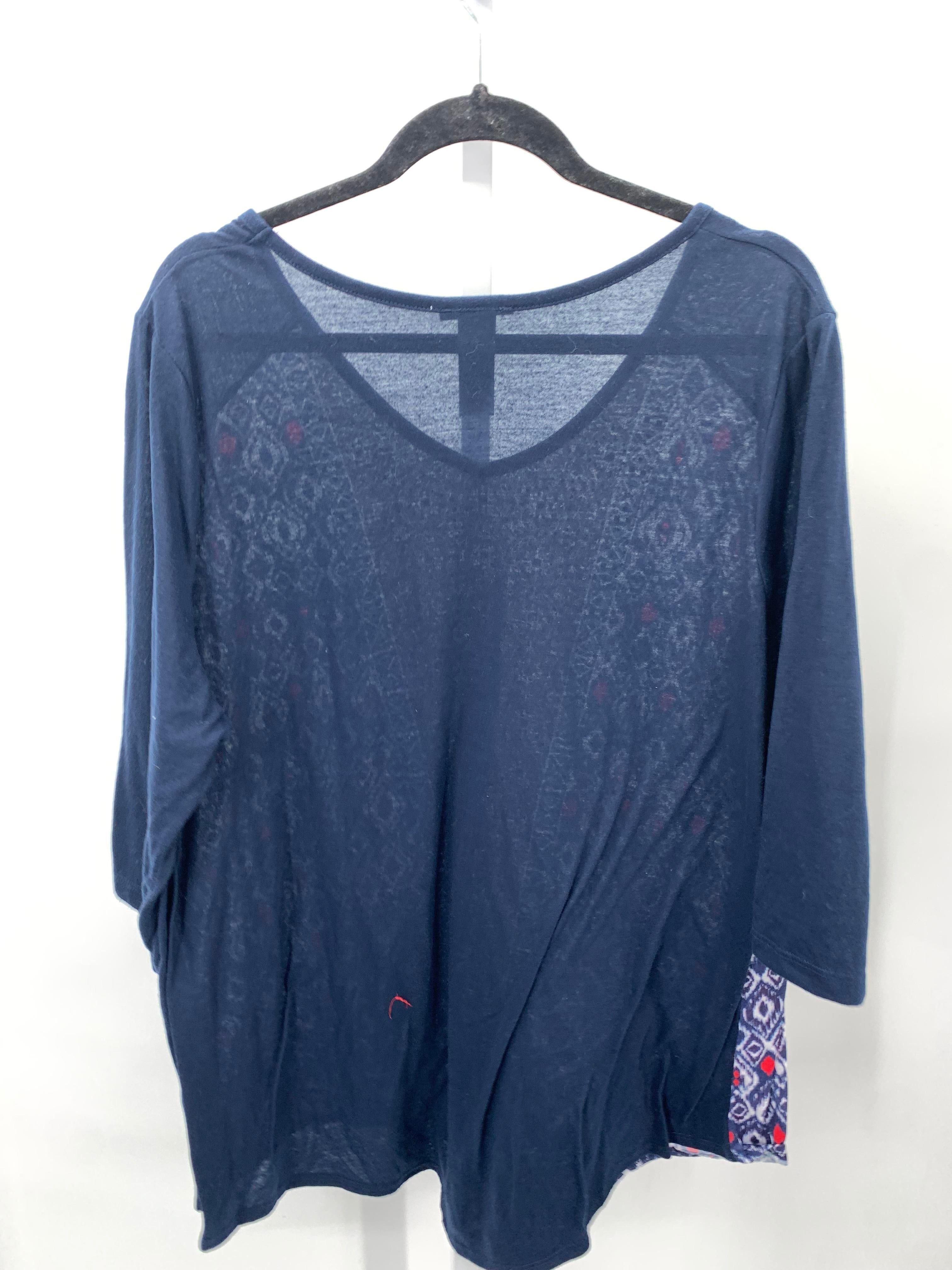 Catherine Size 1X Womens 3/4 Sleeve Shirt