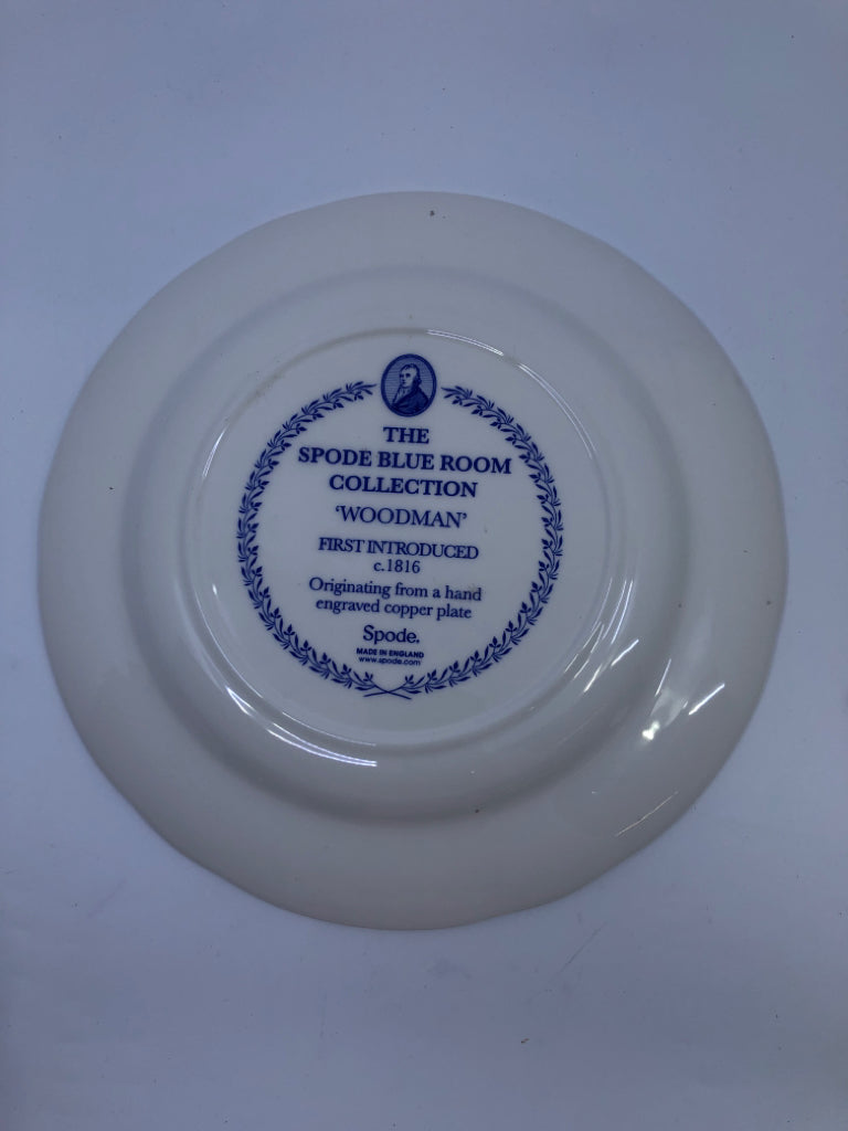 BLUE/WHITE "WOODMAN" SPODE BLUE ROOM COLLECTION.