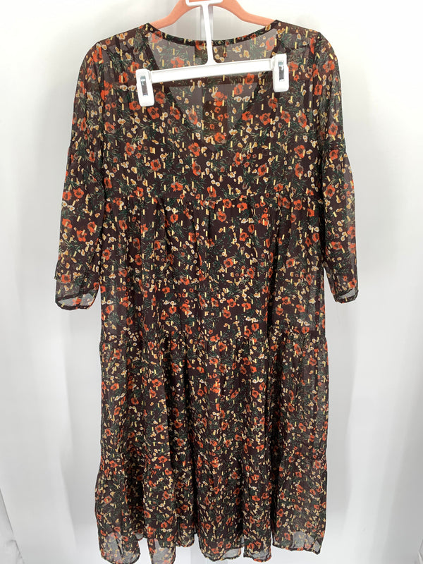 Natural Life Size Small Misses 3/4 Sleeve Dress