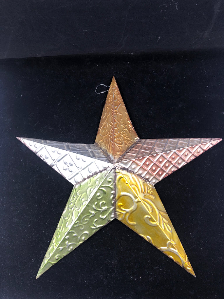 METAL COLORFUL STAR WALL HANGING.