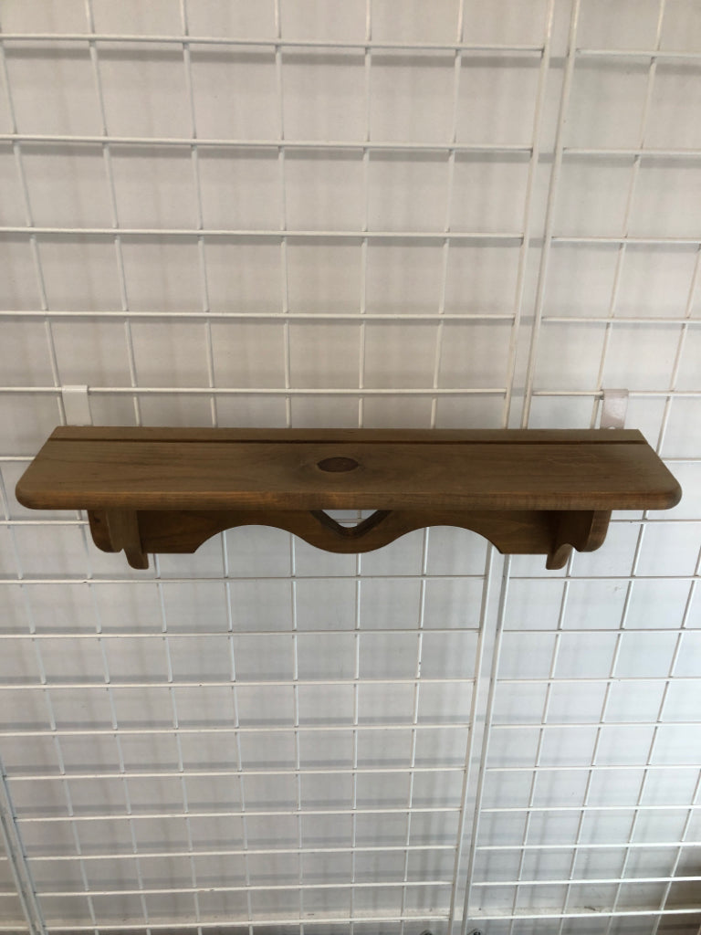 WOODEN HEART SHELF.