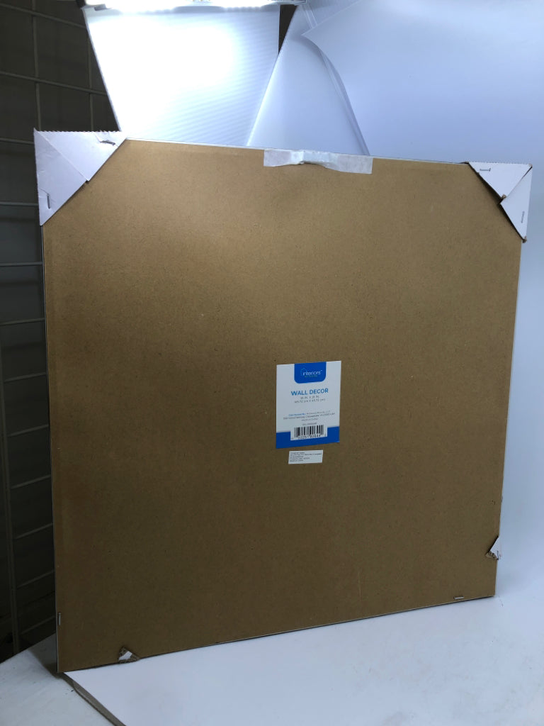 FLOWER LINE WORK WALL ART IN WOOD FRAME.