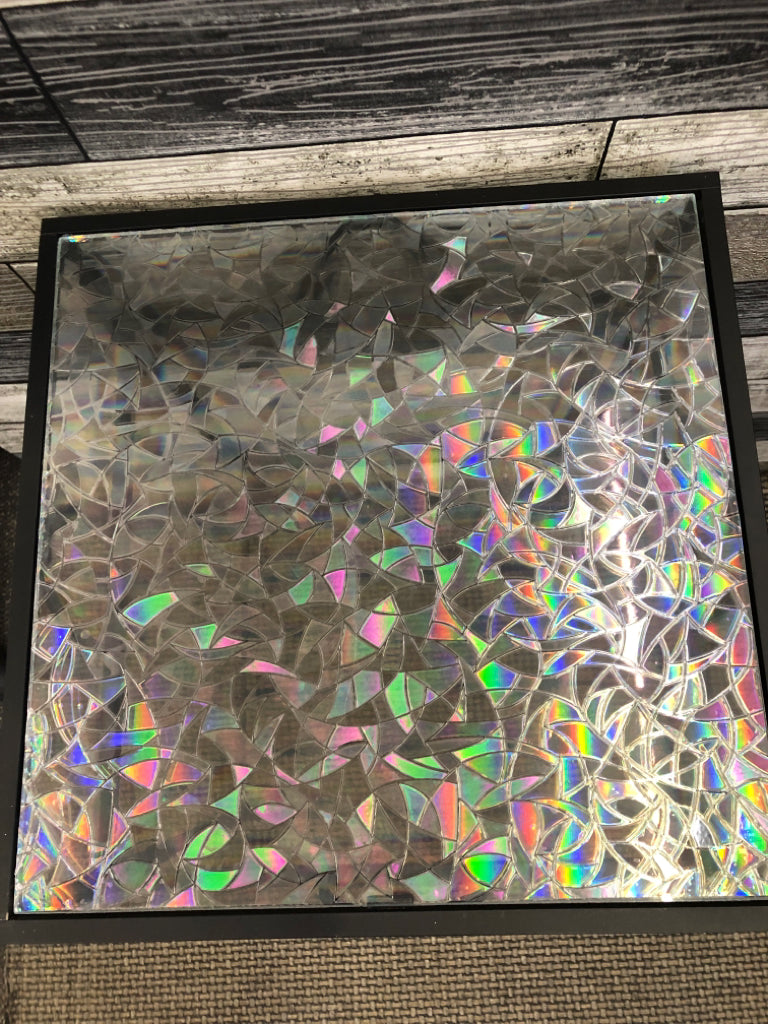 SILVER MOSAIC PLANT STAND.