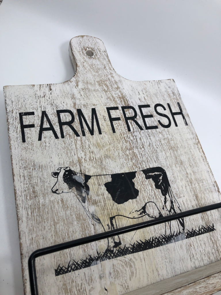 FARM FRESH DISTRESSED COOKBOOK STAND.