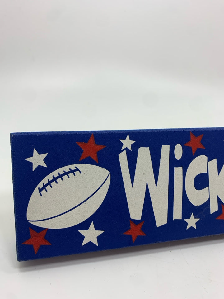 WICKED BIG PATS FAN WOOD SIGN.
