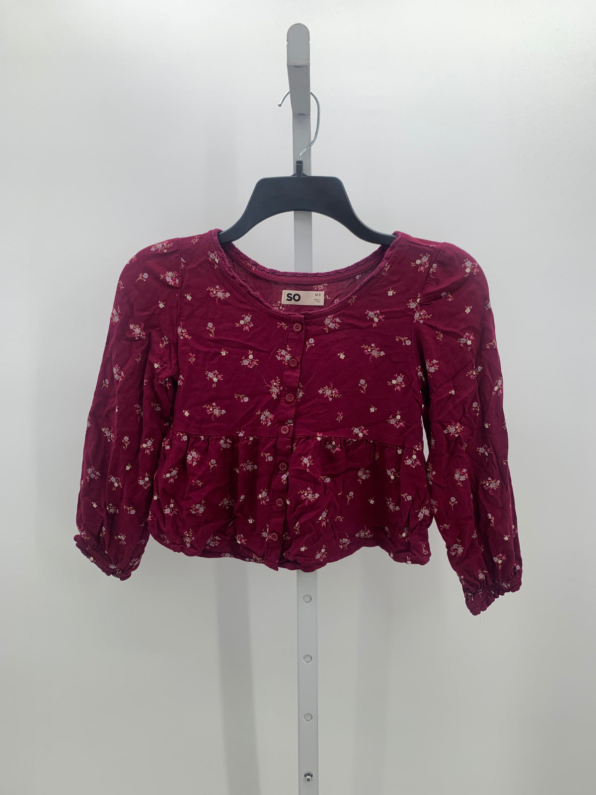 SO Size 8 Girls Long Sleeve Shirt