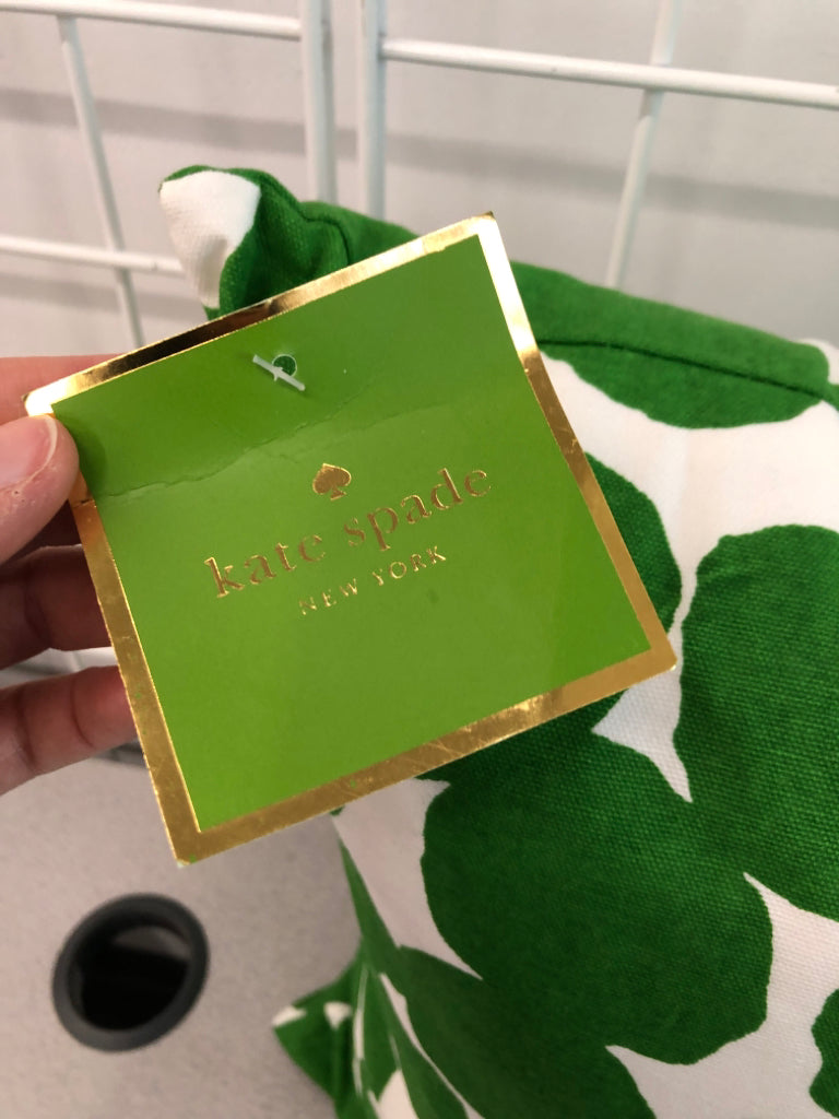 NWT KATE SPADE GREEN DOTTED PILLOW.