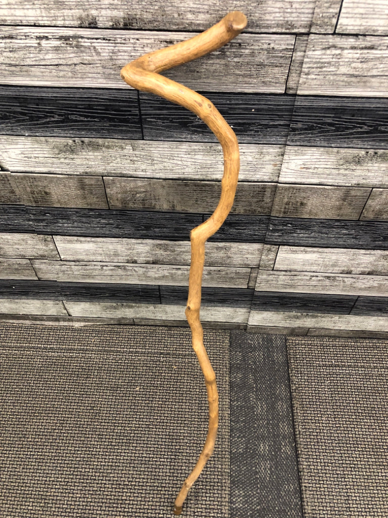 WOOD ABSTRACT WALKING STICK.
