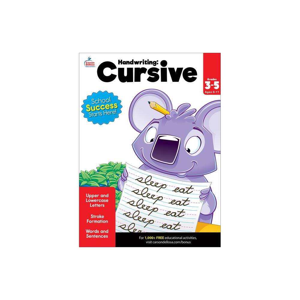 Brighter Child Handwriting: Cursive Workbook Grade 3-5 (80 Pages) - Brighter Chi