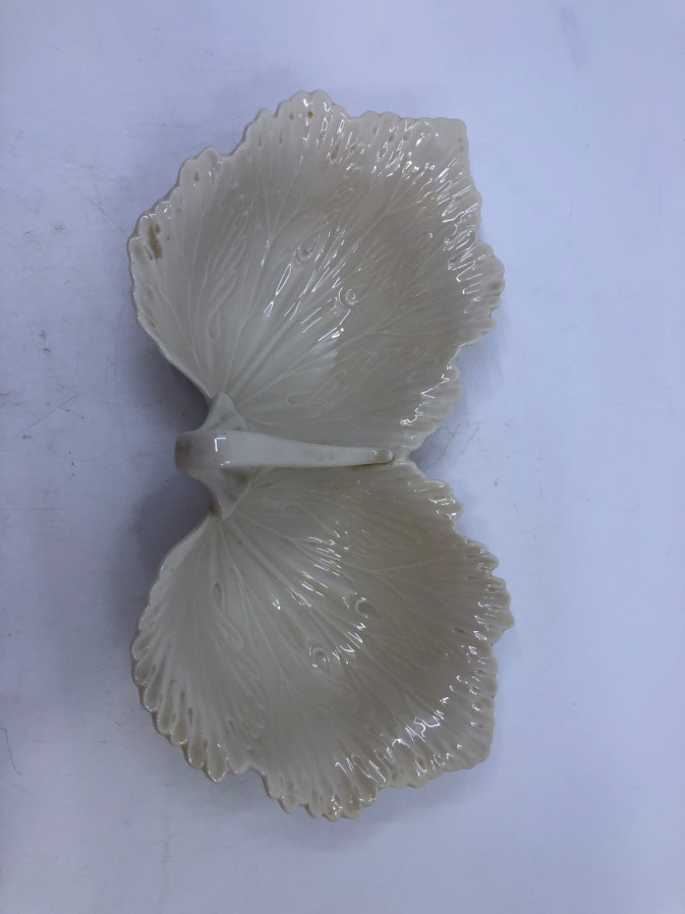 LENOX EMBOSSED LEAF DIVIDED DISH.