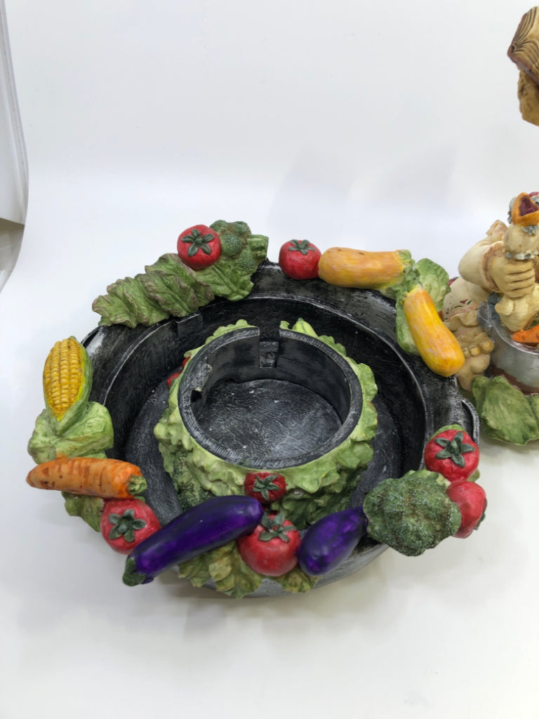 CERAMIC CHEF WATER FOUNTAIN POURING OLIVE OIL W/BOX.