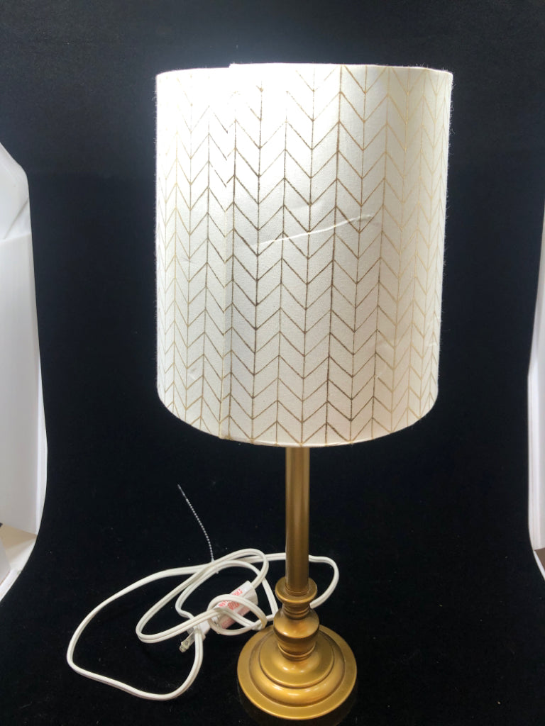 GOLD CHEVRON LAMP.