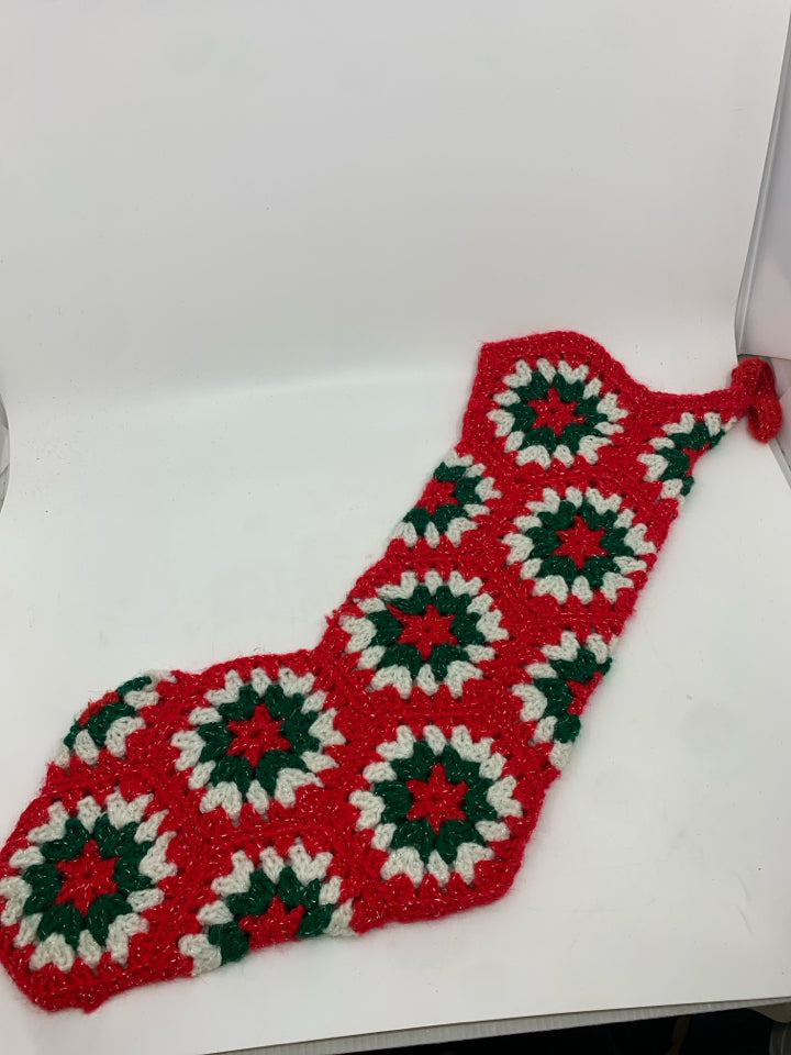 HANDMADE KNIT STOCKING.