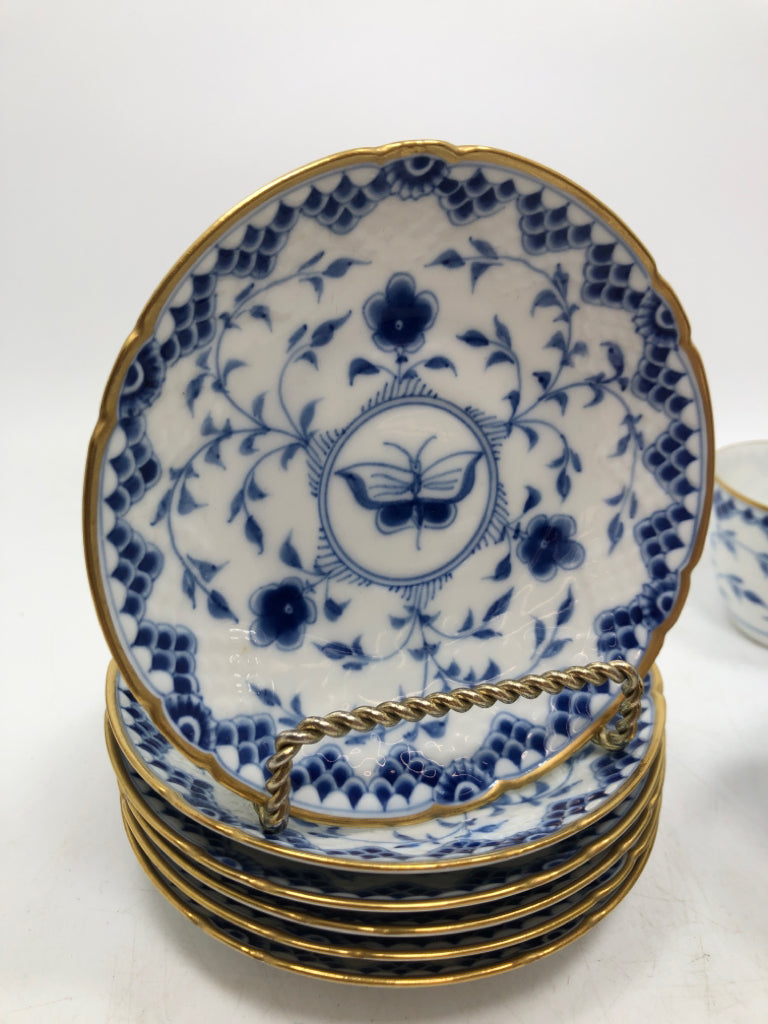 12PC SVC 6 VTG BING AND GRONDAHL TEA CUP/SAUCERS SET.
