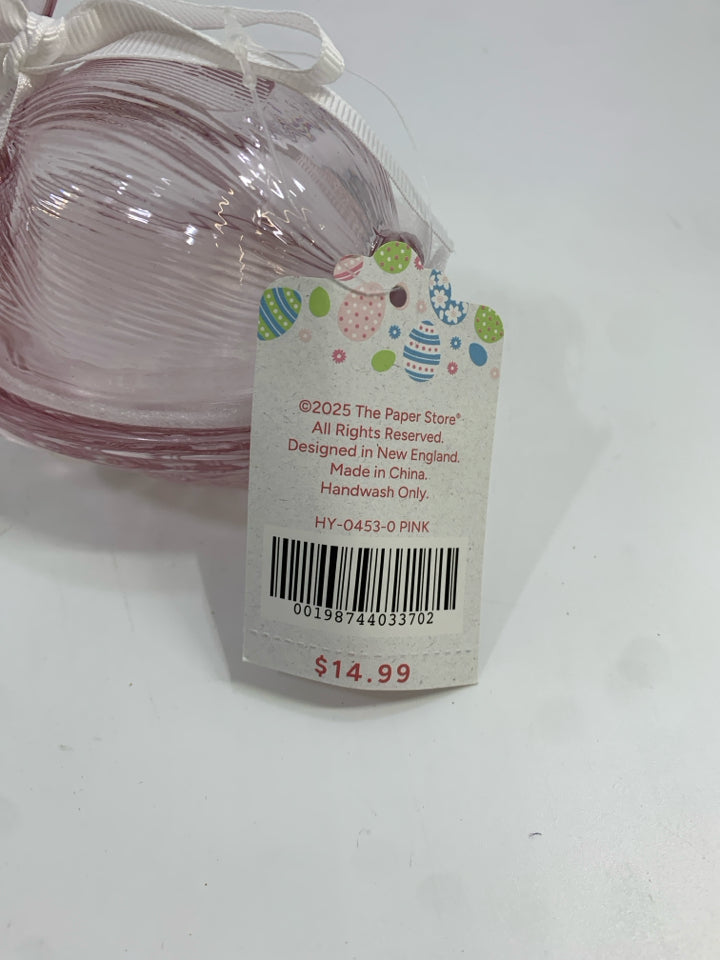 NWT GLASS BUNNY CANDY DISH.