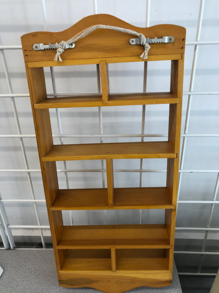 WOODEN WALL SHELF.