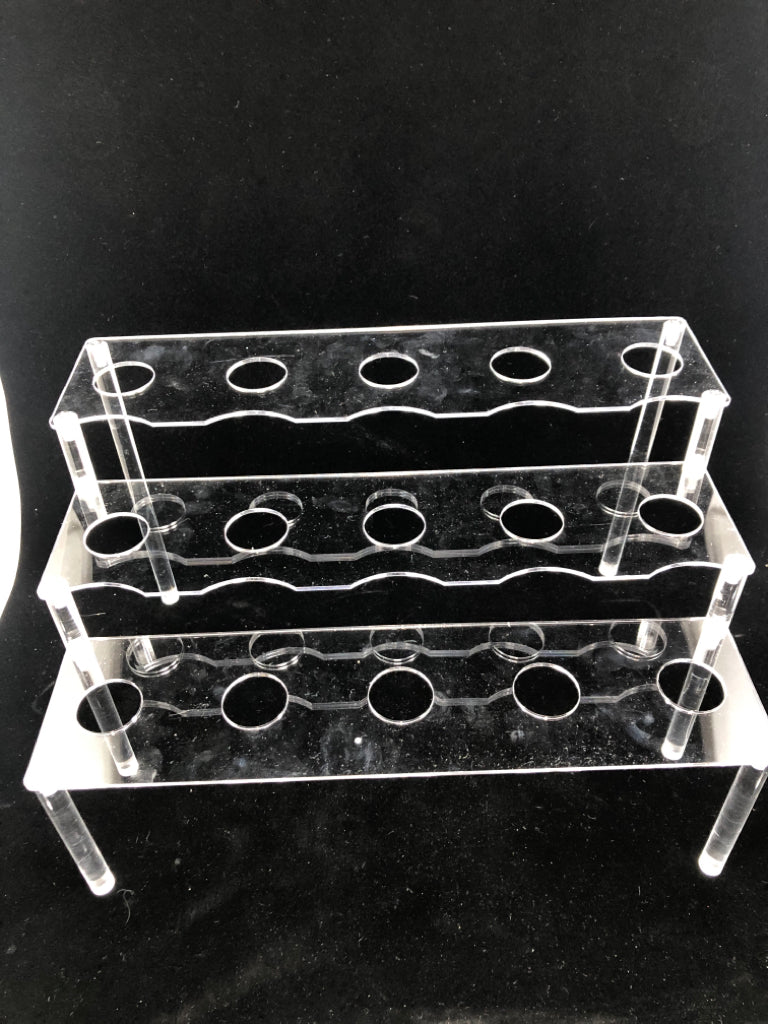 3-TIER CLEAR ACRYLIC ICE CREAM CONE HOLDER.