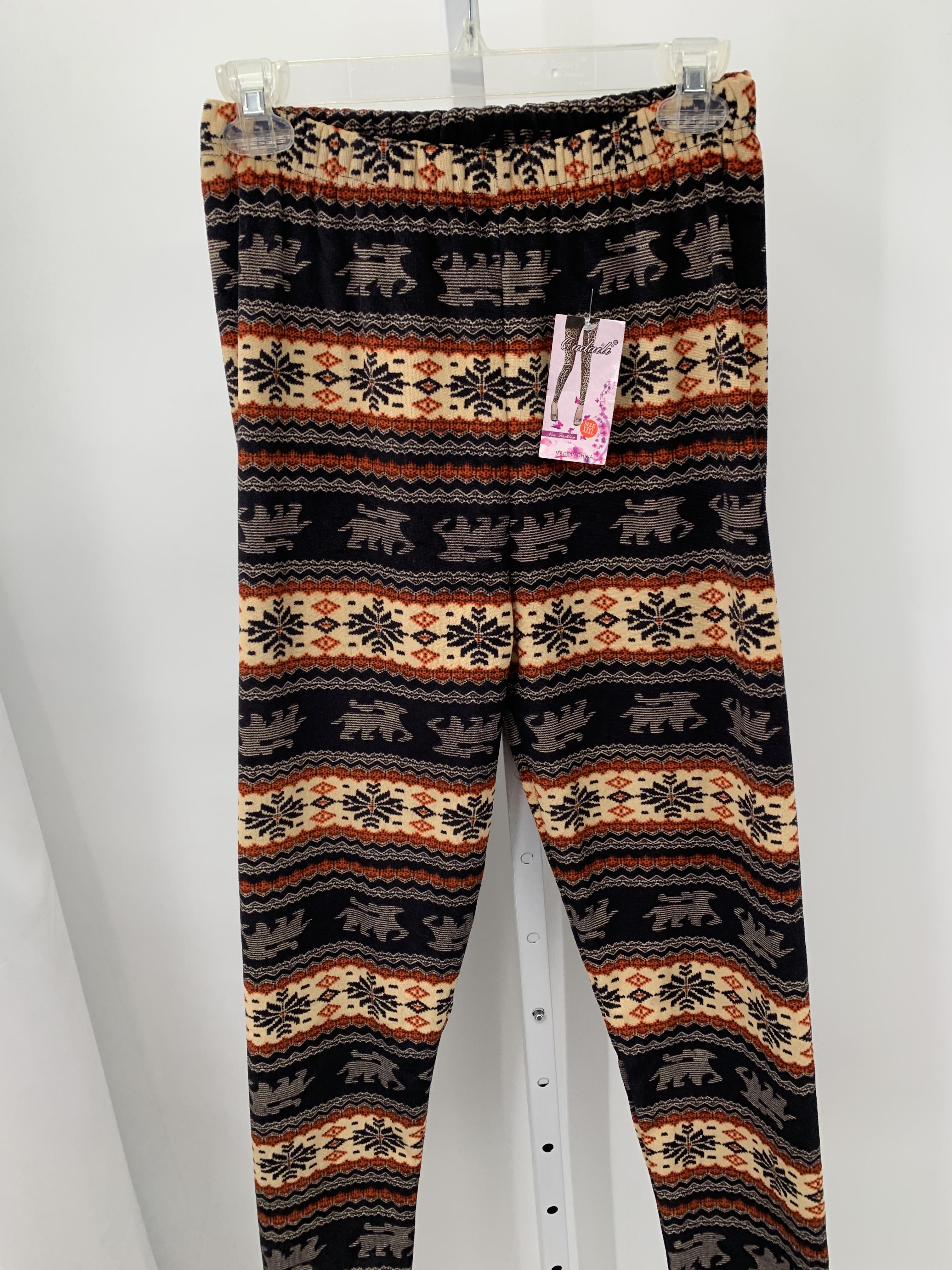 NEW FLEECE LEGGINGS SNOW FLAKES PATTERN.
