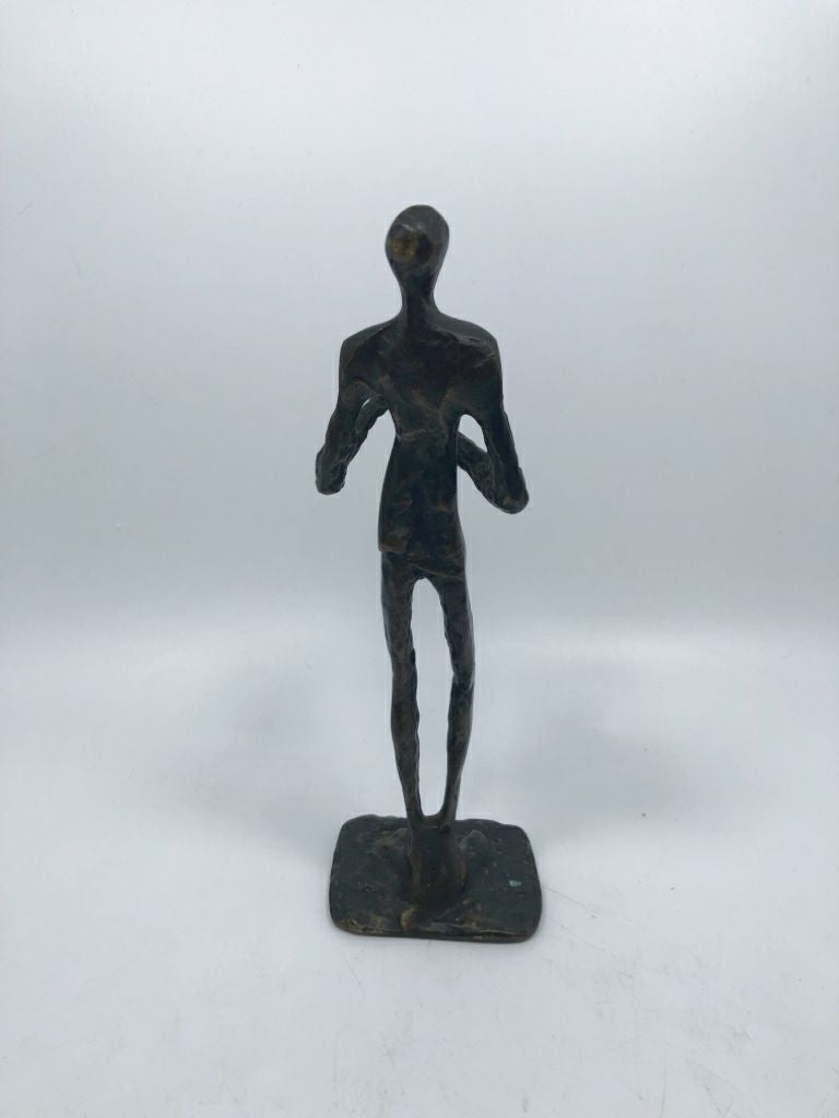 BRONZE SAXOPHONE PLAYING FIGURINE.