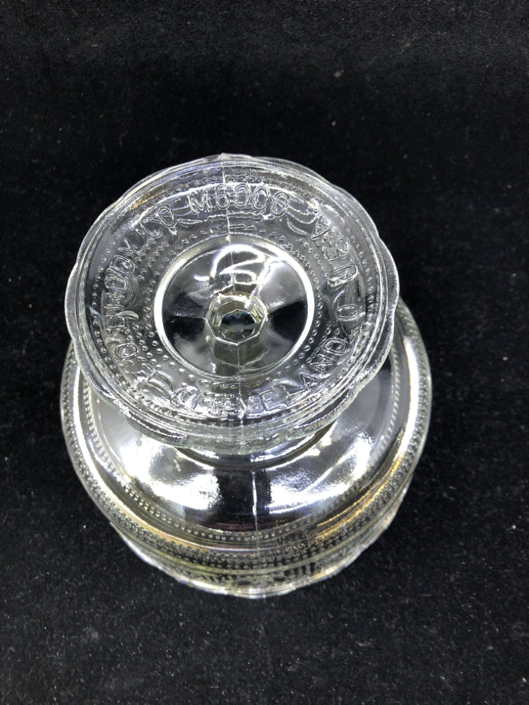 VTG CLEAR EMBOSSED FOOTED CANDY DISH/ PLANTER.