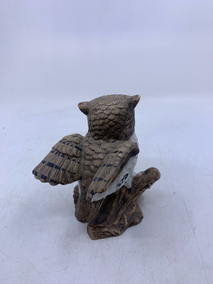 CERAMIC BARN OWL ON BRANCH.