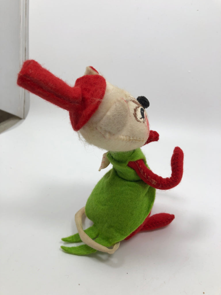 ANNALEE MOUSE IN CHRISTMAS COLORS FIGURINE.