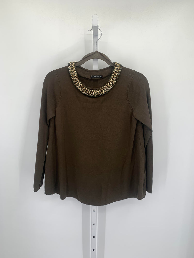 Zara Size Medium Misses Long Slv Sweater