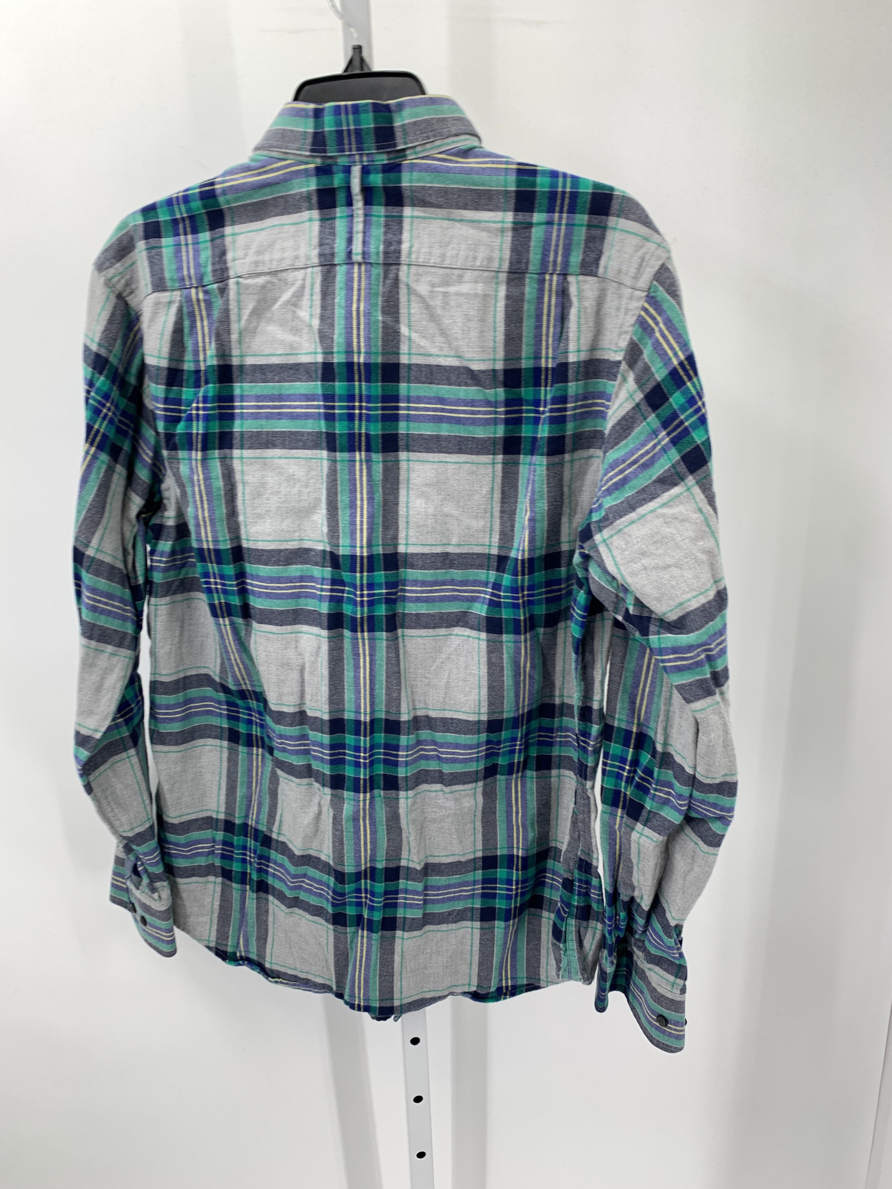 BLUE PLAID BTN DOWN