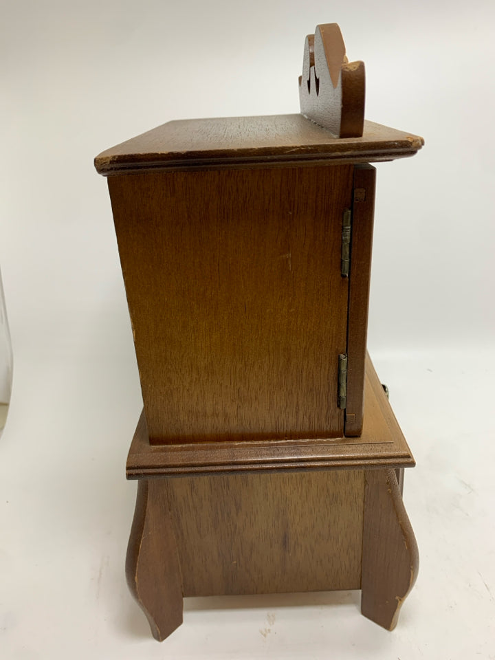 VTG WOOD JEWELRY BOX W/2 DRAWERS.