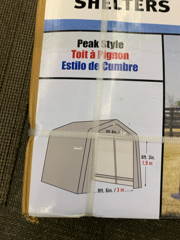 NIB PEAK STYLE STORAGE SHED GREY WATERPROOF.