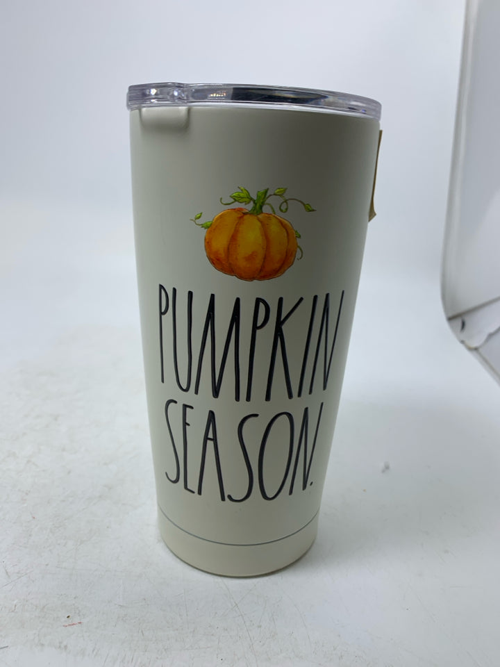 NEW WHITE REA DUNN PUMPKIN SEASON TRAVEL MUG.