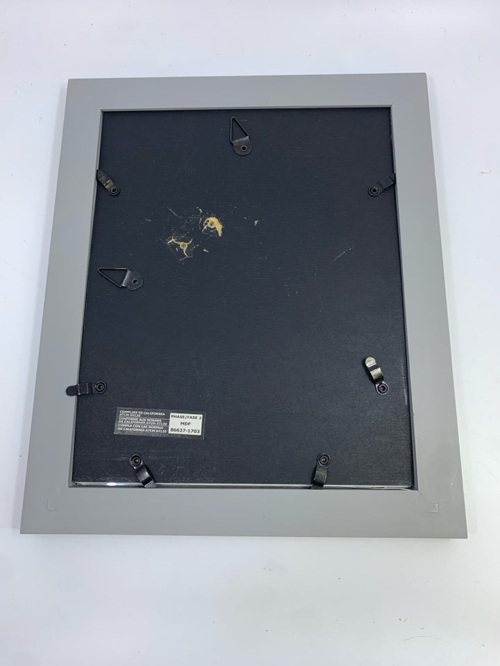 FRAMED FAWN W/HEART & FLORALS ON HEAD.