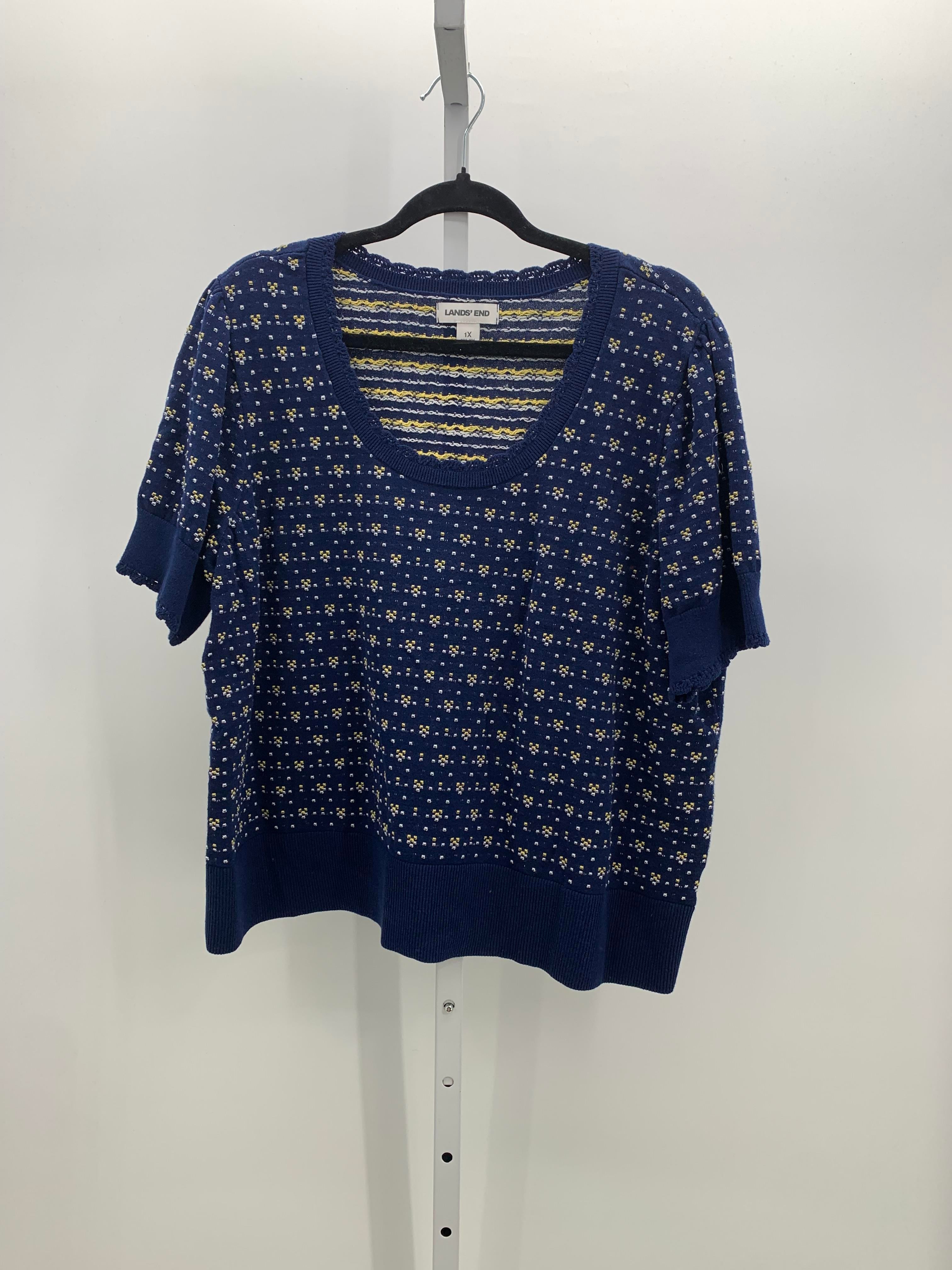 Lands End Size 1X Womens Short Slv Sweater