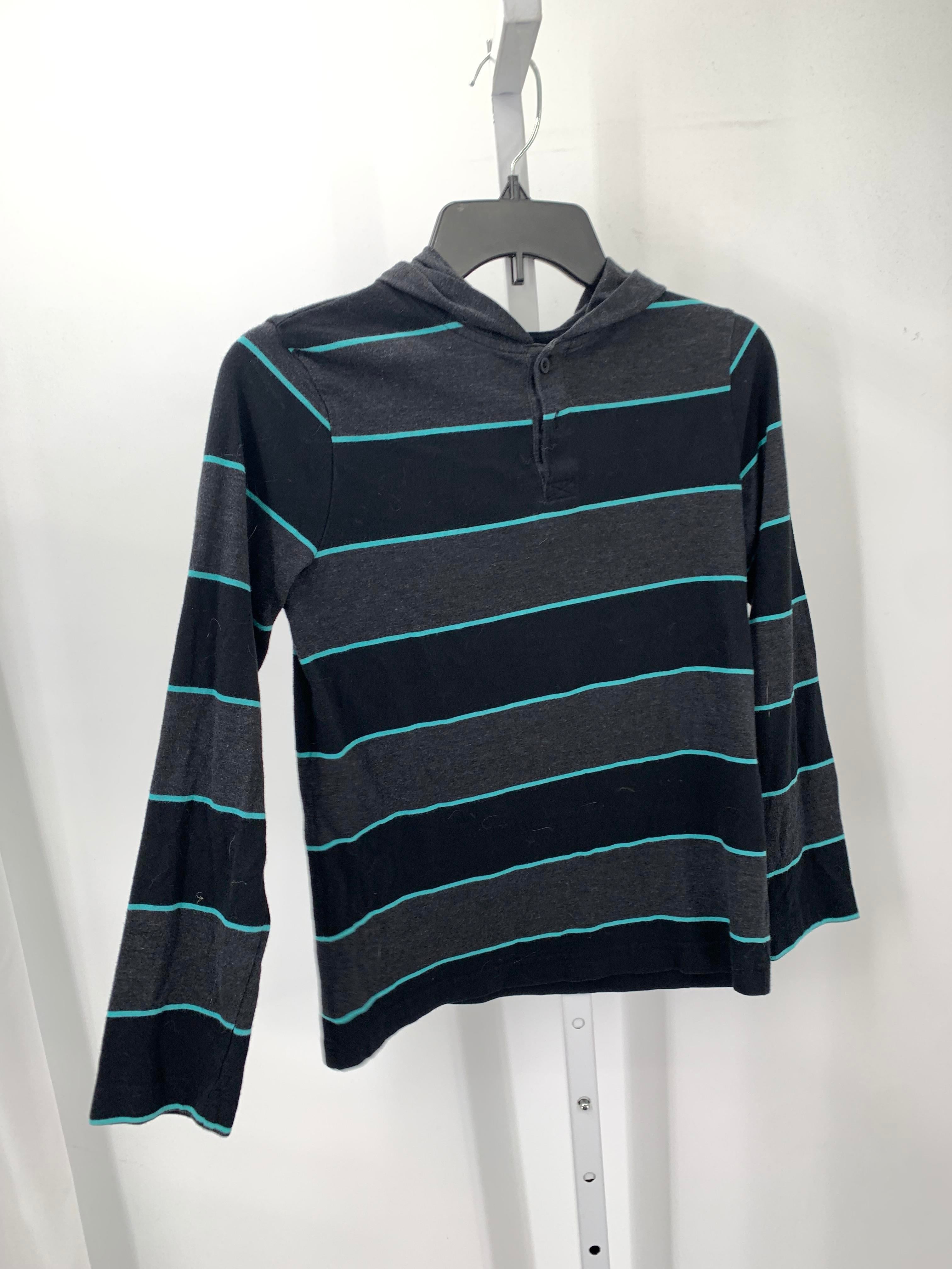 BLUE STRIPES HOODED KNIT
